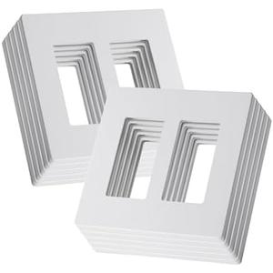 Bates- Screwless Decorator Wall Plates, White, 10 Pack, Screwless 2 Gang Wall Plate, Switch Cover Plate, Electrical Outlet Cover