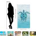Irisbell Cotton Beach Towel 63 x 32 inch Large Sand Free Towels for Travel,Quick Dry Absorbent Swimming Beach Towels for Pool Yoga Gym Camping (Sea Turtle - Blue)