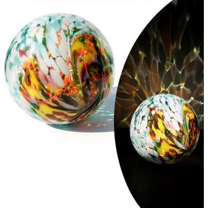 Lily's Home Gazing Ball - 10" Glass Globe with Solar Powered Lights - Outdoor Solar Lights for Yard & Patio - Garden Decor - Automatic On/Off Photosensitive Switch - Turquoise
