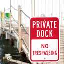 SmartSign "Private Dock - No Trespassing" Sign | 12" x 18" 3M Engineer Grade Reflective Aluminum