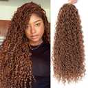 8 Packs Goddess Faux Locs Crochet Hair for Black Women, Long Goddess Locs Crochet Hair, Boho Style, River Locs with Curly Ends (22Inch, 30#, 8Packs)