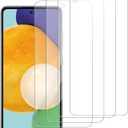 [4 Pack] iCsapr Glass Screen Protector Compatible for Samsung Galaxy A52 / A52 5G / A51 / A51 5G / A51 5G UW[9H Hardness]HD Screen Tempered Glass, Easy Install[Case Friendly][Bubble Free]2.5D Edge