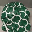 Smiry Round Picnic Tablecloth, Waterproof Elastic Fitted Table Covers for 36" - 44" Tables, Wipeable Flannel Backed Vinyl Tablecloths for Camping, Indoor, Outdoor, Emerald Green & White