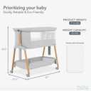 Evolur Lullaby Portable Bassinet with Wheels, Adjustable Bedside Sleeper, Breathable Mesh Sides, Large Storage Basket, Easy Fold, and Travel Bag Included, Perfect for Newborns & Infants - Light Gray