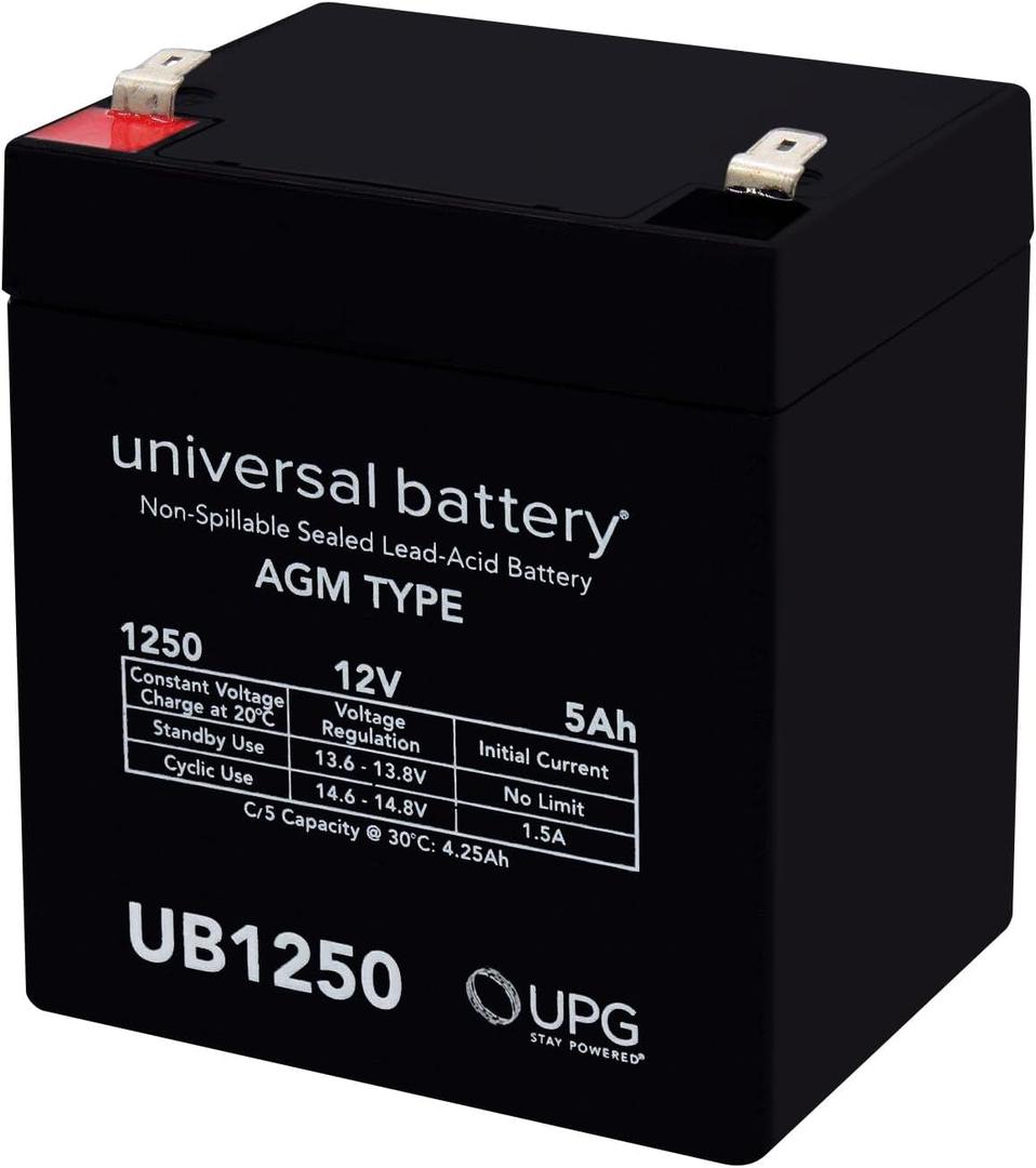 Universal UB1250 D5741 SLA Battery 12V/ 5AH .187 Tt