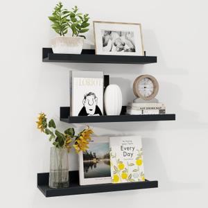 Wall Ledge Set Of 3 Black   30" 24" 18"