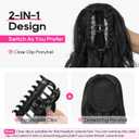 REECHO Ponytail Extension, 24" Claw Clip Ponytail Extension Wavy Ponytails Hair Extensions Jaw Clip on Pony Tails Natural Synthetic Hairpiece for Women Daily, Dark Brown