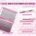 DIY Lash Extension Kit Individual Lashes Clusters Lash Bond and Seal, Clusters Lash Glue Remover and Eyelash Tweezers for Eyelash Extensions (10D+20D-0.07C, 8-16mm, Kit)