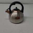 3.1 Quart Teal Whistling Tea Kettle for Stove Top, Food Grade Stainless Steel (Silver)