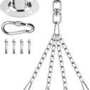 360 Rotation Heavy Bag Chain, Punching Bag Hanger With Stainless Steel Swivel Chain and 4 Snap Hooks, Mount for Hammock, Gym Swing, Yoga Swing, Trapeze