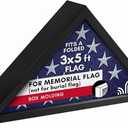 Americanflat Small Folded Flag Display Case - Fits Folded 3x5' Ceremonial Flags (Not for Burial Flag) - Silhouette Collection - Display Box for Wall or Tabletop - Black
