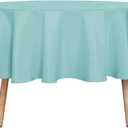 sancua Round Tablecloth - 60 Inch - Water Resistant Spill Proof Washable Polyester Table Cloth Decorative Fabric Table Cover for Dining Tables, Buffet Parties and Camping, Turquoise
