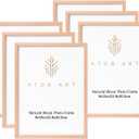 ATOBART 9x12 Picture Frames Solid Wood, 6 Pack OAK Photo Frame Set with Real Glass Cover, Natural Wood Color Frames, for Wall Mounting or Tabletop Display