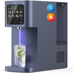 TOKIT T1 Ultra Reverse Osmosis Water Filter Countertop Dual UV Cold & Hot Water Dispenser 5 Cooling and Instant Heating RO Water Filtration System 8 Temp Choice, NSF/ANSI 58, No Installation for Home