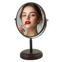 OVENTE 7'' Tabletop Makeup Mirror with 1X/5X Magnification, 360 Swivel Design and Double-Sided Free-Standing Vanity Mirror Perfect for Dresser, Bedroom and Office Desk, Antique Bronze MNLDT70ABZ1X5X