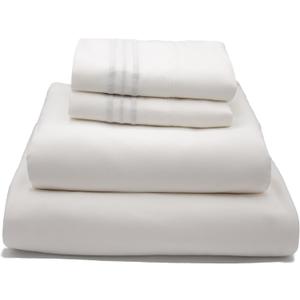 Stych & Loom Full Size Bed Sheets – 4-Piece Soft Microfiber Sheets Set with Flat & Fitted Sheets and 2 Pillowcases – Deep Pockets, Wrinkle Resistant, and Oeko-TEX Certified (White, Full)