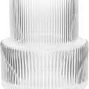 Large Glass Vase - Clear Ribbed Vase - Fluted Flower Vase for Modern Home Dcor - Glass Vases for Centerpieces - Living Room, Dining Table, Shelf, Entryway, Office, Wedding Centerpieces