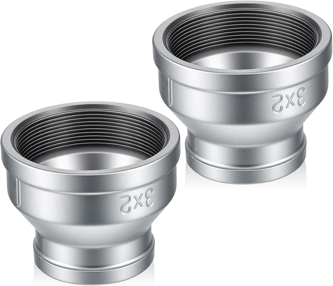 Cinnvoice 2 Pack FNPT Galvanized Reducer, 300 PSI Pressure Rating for Plumbing, Industrial, and Fire Protection Systems (3" X 2")