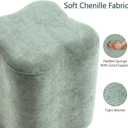 Get Set Style 14.4 Inch Flowers Shaped Ottoman,Modern Chenille Ottoman Vanity Stool for Living Room Comfortable Pouf,Stylish Sofa Foot Rest (Green)