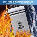 Upgraded Two Pockets Fireproof Document Bag (2000℉), andyer 15”x 11”Waterproof Fireproof Money Bag for Cash with Zipper, Important Document Storage Organizer for Valuables, Legal Documents Safe