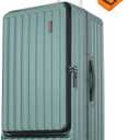 Checked Luggage, Large Suitcase 29 Inch Trunk Luggage with Spinner Wheels, Lightweight ABS+PC Hard Shell with Aluminum Frame, Top Opening, TSA Lock (Green, 1PC)