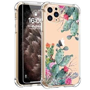 for iPhone 11 Pro Case with Screen Protector - Stylish Elegant Floral Design on Soft Clear TPU - Slim Fit, Protective Phone Cover for Women and Girls 