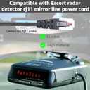 RJ11 Mirror Tap Radar Detector Power Cord Compatible with Escort Max 360C MaxCam Redline,Max Max2 Max 360,Inline Fuse,9500ix 8500x50 Redline etc.