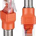 Coax to Ethernet Adapter 2PCS F-Type Female to RJ45 Male Coaxial Converter, Orange F Female-to-RJ45 Male Ethernet Adapter, Coax-Straight Connector Coaxial Coupler Coax Straight Connector