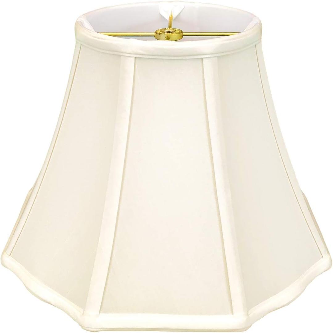 Royal Designs, Inc. BSO-701-18EG Flare Bottom Outside Corner Scallop Basic Lamp Shade, 10 x 18 x 13, Eggshell