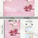 XUNLURY Preppy Pink Glitter Clipboard with Storage for Classroom Office Desk, Funky Y2K Cherry Disco Ball Padfolio with Clipboard for Nurses Teachers Students, 12.5x9 in