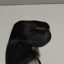 Synthetic Hair Topper with Bangs 18 Inch Layered Toppers for Women with Thinning Hair 5.5" x 5" hand Tied Forehead Hairline 360 3D Cover Wispy Synthetic Toppers Hair for Women Fiber Wiglets (Black)