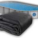 Liner Life LL1632OV Aboveground Pool Liner Pad 16' x 32', Strong Durable Puncture Resistant Floor Mat, Polyester Geotextile Material, 16'x32' Oval, Black
