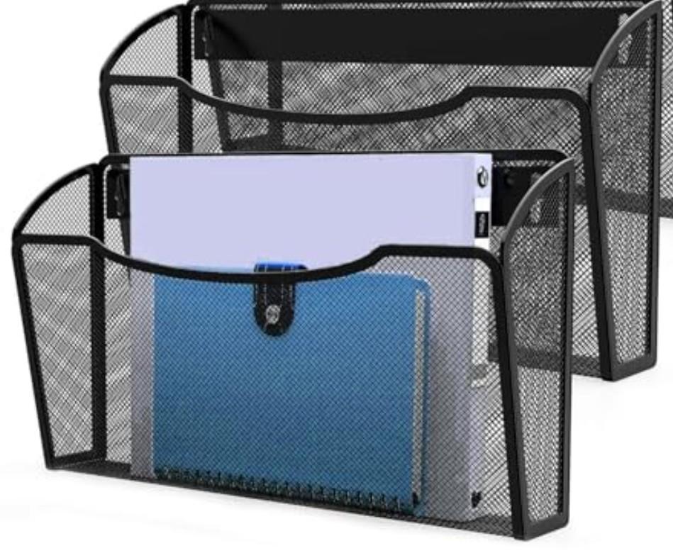 MINDEPOT Wall File Organizer,Hanging Wall Mounted File Folder Binder Holder Mail Organizer for Office,Home and School Supplies