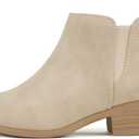 Soda CHARMER ~ Women Pointed Toe Elastic Gore Low Heel Ankle Bootie with Zipper Closure (10, Wheat Nubuck)