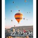 JCJMY 22.375x34 Picture Frame with 20x30 Mat, Display Photo 20x30 with Mat or 22.375 x 34 Without Mat, Wall Hanging Large 22.375 by 34 Poster Frame with Plexiglass, Black