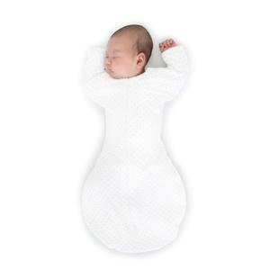 SwaddleDesigns Transitional Swaddle Sack, Arms Up Half-Length Sleeves & Mitten Cuffs, Swaddle for Newborn Transition to Baby Sleep Sack Wearable Blanket, Small, 0-3 Month, 6-14Lb, Sterling Dots
