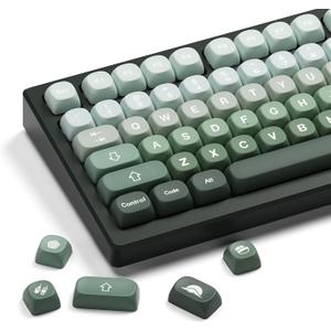 XVX Matcha Wagashi PBT Keycaps-MOA Keycap, Custom Keyboard Keycaps 60 65 75 100 Percent, 5 Side Dye Sublimation Keycap, 132 Keys Key caps Set for Cherry Gateron MX Switches Keyboards, Gradient Green