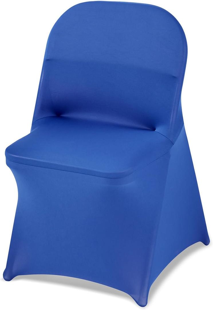 VEVOR Chair Covers, Polyester Spandex Chair Cover, Stretch Slipcovers for Wedding Party Dining Banquet Flat-Front Chair Covers (Royal Blue-c, 50PCS)