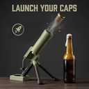 Beer Bottle Mortar Bottle Opener, 51mm Mortar Beer Bottle Opener, Heavy-Duty Tactical Cap Launcher, Hands-Free Push Down Bottles Cap Launcher, Home Party Bar Desk Decor