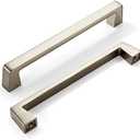 khtumeware 6 Pack Brushed Nickel Cabinet Pulls - Gold Drawer Handles Modern Dresser Drawer Hardware Zinc Alloy Pulls for Kitchen 8 Inch(203MM) Hole Centers