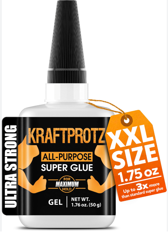 Super Glue XXL Value Size (1.76oz) All Purpose Liquid Adhesive for Plastic – Bonds Wood, Metal, Rubber, Ceramic & Leather – Industrial Strength Bonding