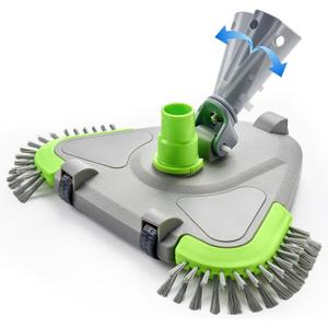 Sepetrel Upgraded Pool Vacuum Head with Wheels,Smart Swivel Handle & Swivel Hose Adapter,Weighted Triangular Shape Brush Head, for Inground/Above Ground Swimming Pools