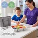 Dishwasher Safe Snackle Box Container 8 Compartments - Divided Serving Tray with Lid and Handle - Portable Snack Box BPA Free - Premium PCTG Plastic Snack Tray