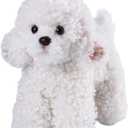 CU-MATE White Poodle Stuffed Animal Simulation Dog -Realistic & Lifelike Soft Handmade Standing Dog Plush Toy Puppy -Present Gift for Boys and Girls