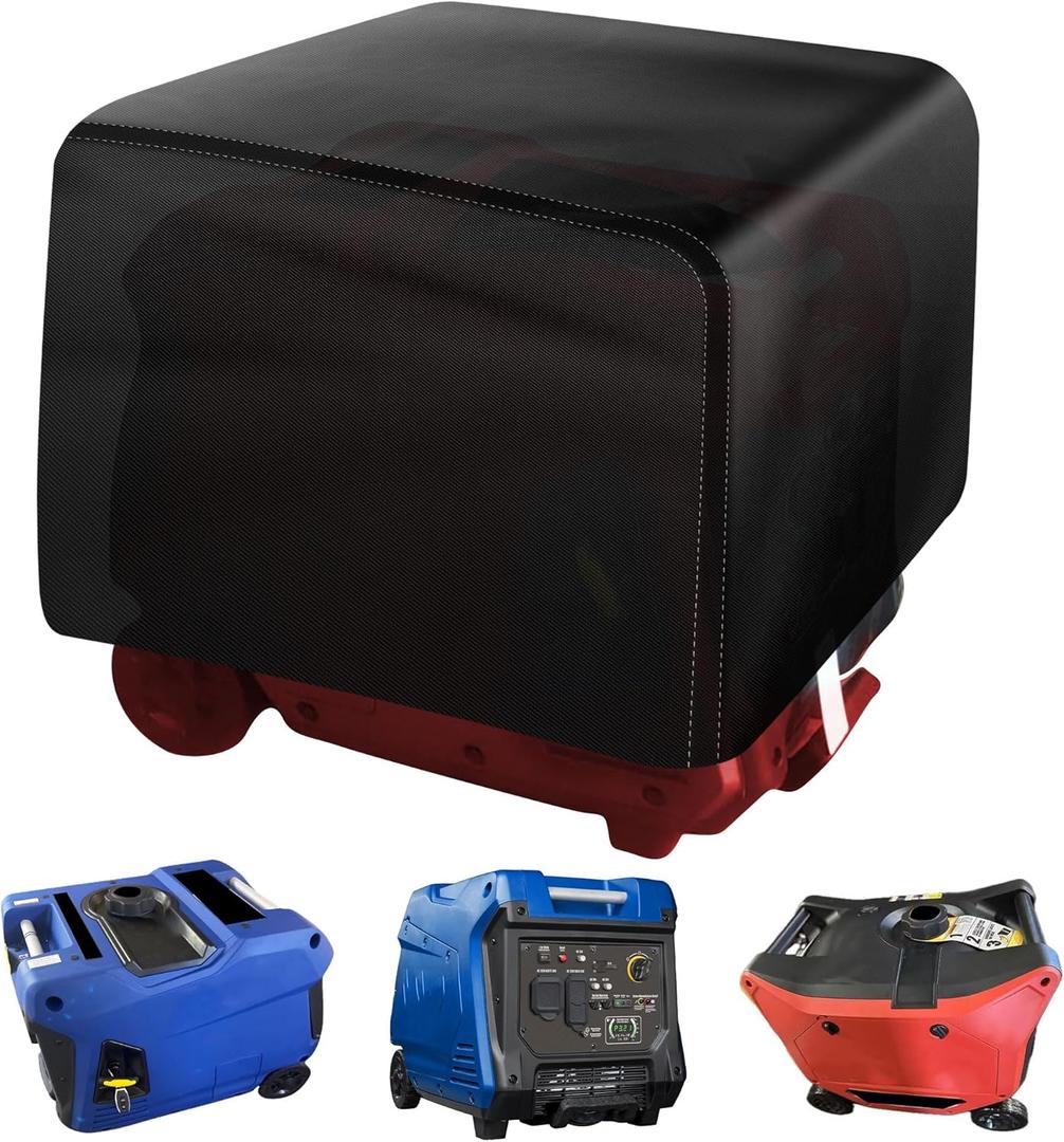 Generator Cover for Predator 5000 Watt Inverter - Heavy Duty Thicken 600D Polyester with Elastic Drawstring, all Weather Generator Cover - Black Water Resistant