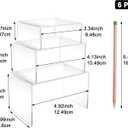 Cerpourt 2 Sets Acrylic Display Risers(3",4",5") Clear Product Stand,Cupcakes Holder Dessert Transparent Showcase Stands, Candy Bar Risers, Lifts for Figures