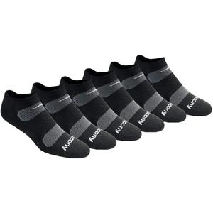 Saucony Men's RunDry Mesh Ventilating Comfort Fit Performance No-Show Socks, Available in M-XXL (6, 12, 18 Pairs) (Black)