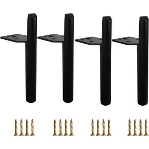6 inch Furniture Legs Set of 4 Heavy Duty Black Metal for Sofa Couch Dresser Cabinet Coffee Table Dresser TV Stand Cabinet Replacement with Rubber feet (6 inch, Black)