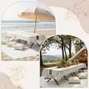 Novabright 20 Pcs Boho Picnic Kit Folding Picnic Table 59'' x 20.5'' Extra Large Outdoor Boho Blanket 91'' x 71'' Beige White Table Runner 12 Pillow Cover Woven Cotton Oversize Washable for Wedding