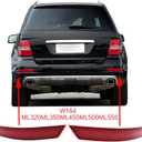 Rear Bumper Reflector Assembly Left & Right Pair Set Compatible With Mercedes-Benz W164 ML320 ML350 ML500 2008 2009 2010 2011 Replacement OEM 1648200374 1648200674 Red
